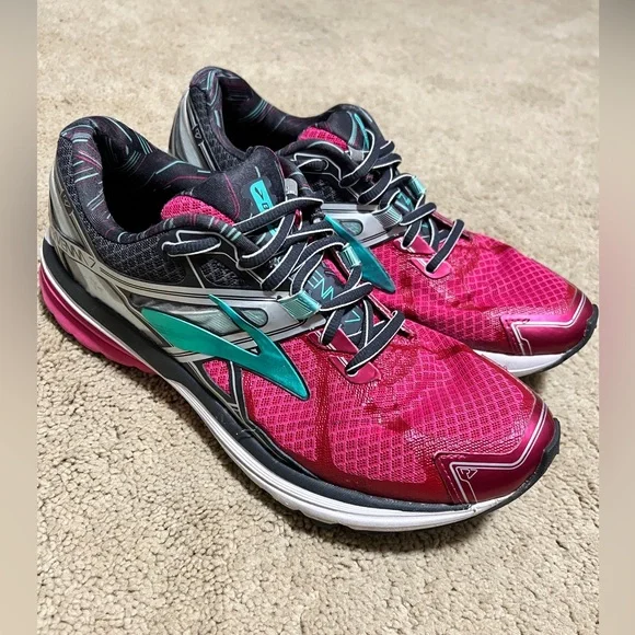 Brooks Ravenna 7 Pink Teal Stability Running Shoes Women’s 9.5 - Picture 2 of 12